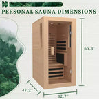 EROMMY 1 Person Infrared Sauna With Backrest For Home Or Gym
