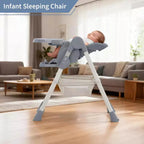 Foldable High Chair for Babies&Toddlers,PU Leather Highchair with Adjustable Backrest,Seat Height,Removable Tray,5-Point Safety Harness&Locking Wheels
