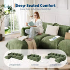 Chenille Fabric Modular Love Seat Sofa, 2-Seater Cloud sofa with High Resilience Sponge, Small Space Boneless Sofa