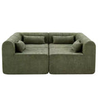 145.5 Modern Convertible Sectional Sofa, Upholstered 4-Seater Sectional Sofa with Compressed Sponge, Living Room L-Shaped Sofa-Panipeachy