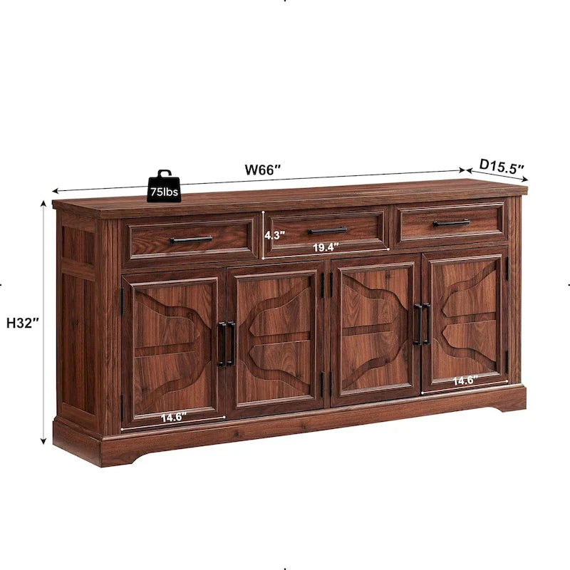 Farmhouse Buffet Sideboard Cabinet,Coffee Bar Wine Bar for Dining Room - N/A