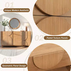 6-Drawer Modern Geometric Dresser, Half-Circle Accent Wide Storage Chest for Bedroom & Living Room