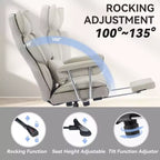 Efomao Ergonomic Desk Office Chair 400LBS, Big and Tall PU Leather Computer Chair, Executive Desk Chair with Footrest and Lumbar Support