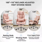 Efomao Ergonomic Desk Office Chair 400LBS, Big and Tall PU Leather Computer Chair, Executive Desk Chair with Footrest and Lumbar Support