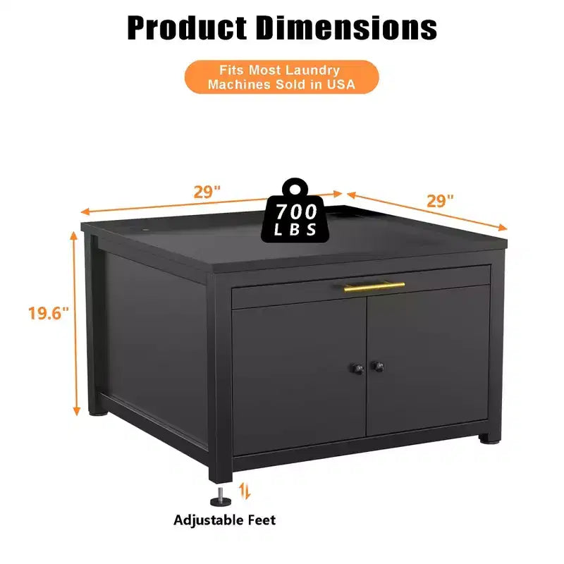 Black / White Heavy-Duty Metal Washer & Dryer Pedestal Stand �C Single Unit, Anti-Vibration