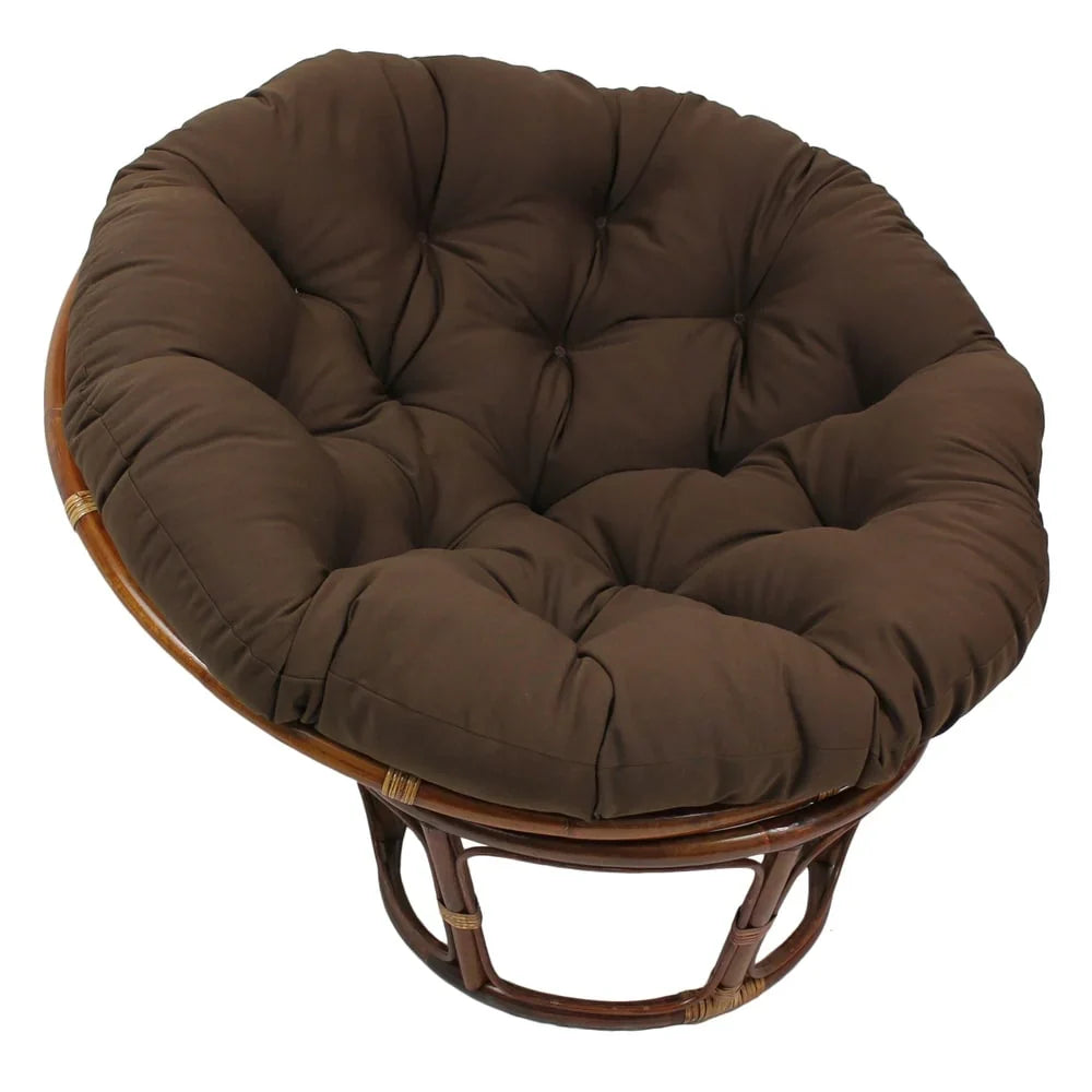 Bali 42-inch Rattan Papasan Chair with Twill Cushion
