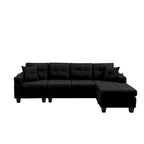 Sectional Sofa Living Room with L Shape Chaise Lounge and cup holder