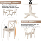 42-54 Farmhouse Round Extendable Dining Table for 4
