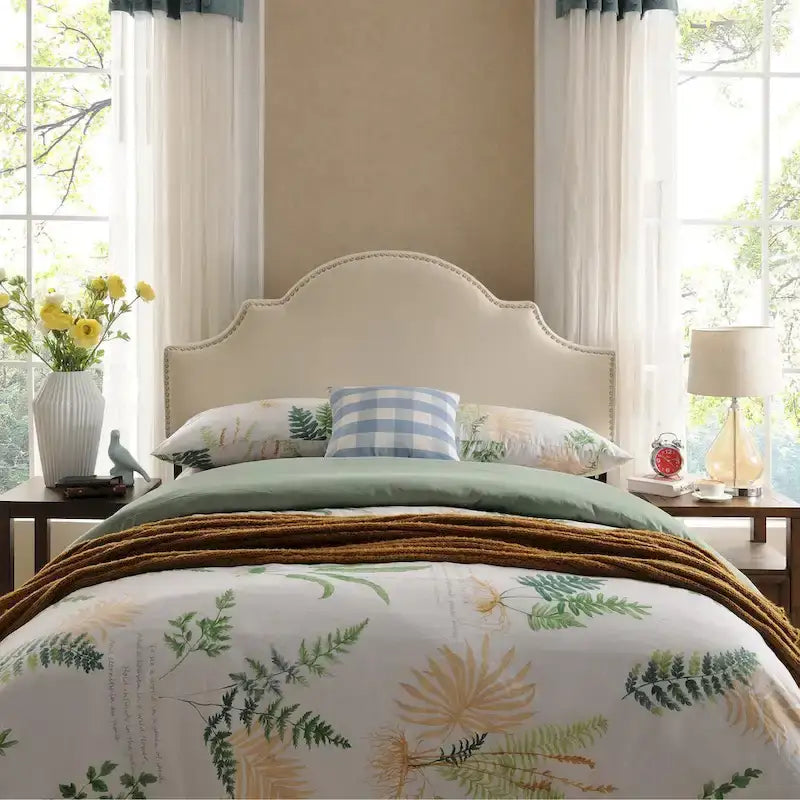 Adjustable Full/Queen Studded Fabric Headboard