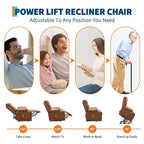Lift Recliner Chair with Massage & Heat, Oversized Power Recliners, Home Theater Seat with 2 Cup Holders Side, Glider Reclining Single Sofa Chair