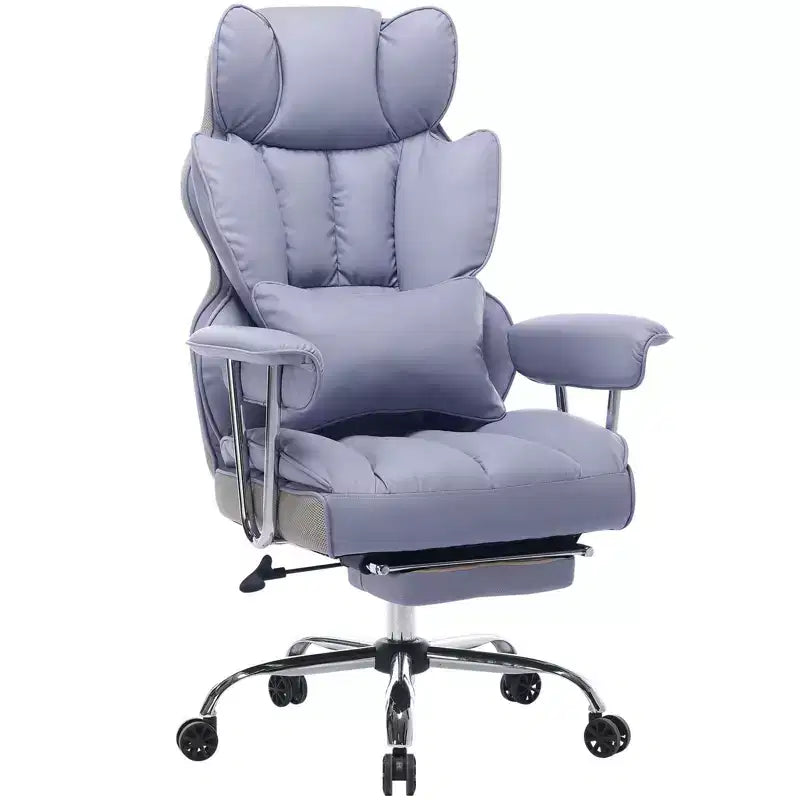 Efomao Ergonomic Desk Office Chair 400LBS, Big and Tall PU Leather Computer Chair, Executive Desk Chair with Footrest and Lumbar Support