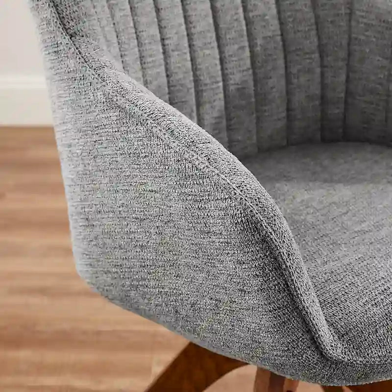 Modern Home Office Swivel Arm Accent Chair with Wood Legs