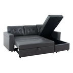 Convertible Reversible Sectional Sofa with Pull-Out Sleeper Bed, Hidden Storage Chaise, and Durable Legs