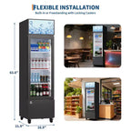 COZONY Glass Door Beverage Refrigerator, 6.1 Cu.ft Commercial Drink Cooler with Lightbox, No-Frost for Bar, Restaurant, Store