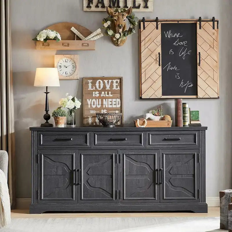 Farmhouse Buffet Sideboard Cabinet,Coffee Bar Wine Bar for Dining Room - N/A