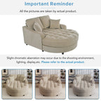 Chenille Chaise Lounge Sofa Bed, Upholstered Sofa Couch with Tufted Backrest and 2 Detachable Pillows for Living Room
