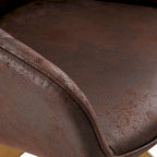 Modern Home Office Swivel Arm Accent Chair with Wood Legs