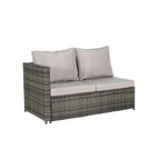 6-Piece Wicker Sectional Sofa Set with Corner & Glass Table
