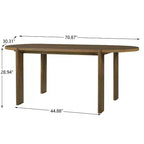 7pcs Oval Dining Table Set Dining Set for 6, 71 Large Family Kitchen Table Set with 6 Padded Dining Chairs, Walnut - Christopher Knight Home