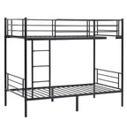 Karl Home Twin Over Twin Steel Bunk Bed Frame Ladder Bedroom Dorm Room for Kids Adult Children