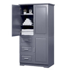 Tall and Wide Storage Cabinet with Doors for Bathroom/Office