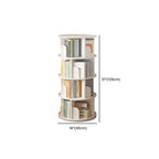 Brown Cylindrical Wooden Rotating Open-Back Bookcase