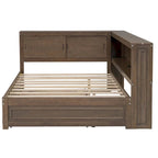 Full Daybed with Shelves, USB Charging, LED Lights & Twin Trundle