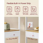 VASAGLE Kitchen Bakers Rack with Power Outlet, Coffee Bar 4-Tier with 8 S Hooks, Microwave Stand, Adjustable Shelf