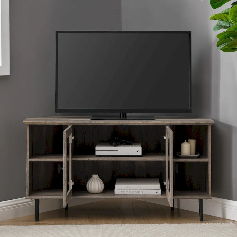 Middlebrook 48-inch Glass Door Corner TV Stand