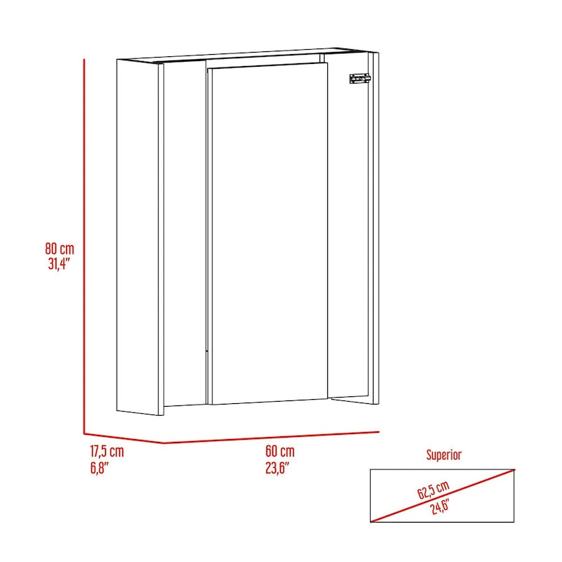 Foldable Table Tacoma, Seven Interior Shelves, White Finish,High quality and durable