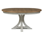 Farmhouse Reimagined Antique White 5 Piece Pedestal Table Set