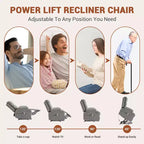 Lift Recliner Chair with Massage & Heat, Oversized Power Recliners, Home Theater Seat with 2 Cup Holders Side, Glider Reclining Single Sofa Chair