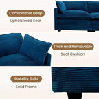 Modern 113.4D*79.13W Oversized Corduroy Modular 5-Seat Sectional Sofa Set with Ottoman U Shaped Sofa Couch with Corner Sofa,HYLEORY