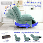 XINMICS Swivel Power Recliner Chair, Massage Rocker Recliners with Heated ,USB, USB-C and Side Pocket