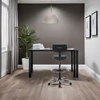 Height Adjustable Drafting Stool - With Premium Leather, Rolling Wheels