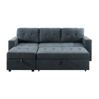 Convertible Reversible Sectional Sofa with Pull-Out Sleeper Bed, Hidden Storage Chaise, and Durable Legs