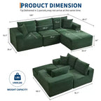 108 Modern Sofa Couch, 3 Seater Upholstered L Shaped Sofa with Pillows, Deep Seat Sofa, No Assembly Required