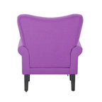 Erommy Modern Accent Chair, High Back Armchair, Upholstered Fabric Button Single Sofa with Wooden Legs for Living Room