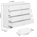 8-Drawer Storage Cabinet, Chest of Drawers with Deep Drawers, Large Wide-Top Closet for Living Room, Hallway, Childrens Room