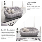 2-Seat Bubble Curved Lazy Sofa Honeycomb Shaped with 3D Textile Fabric for Living Room Salon Apartment