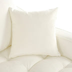 Chenille Chaise Lounge Sofa Bed, Upholstered Sofa Couch with Tufted Backrest and 2 Detachable Pillows for Living Room
