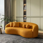 Blaine Japandi Style Luxury Modern Boucle Fabric Curved Sofa