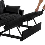 4-in-1 Pull-Out Sleeper Sofa Bed - Loveseat in Velvet -Convertible Couch Bed with Reclining Backrest,2 Side Pockets
