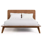 HOMES: Inside + Out 3pc Riverstone Mid-Century Wood Platform Bedroom Set with 2 Nightstands Walnut