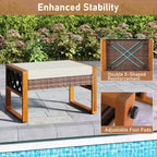 Costway 7 PCS Patio PE Wicker Furniture Set with Ottomans Cushions and Tables Chair Couch