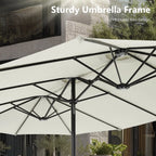 MAISON ARTS 15ft Double-Sided Patio Extra Large Twin Umbrella with Base Included