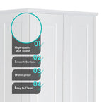 Storage Cabinet with Two Doors for Bathroom,Adjustable Shelf, MDF Board