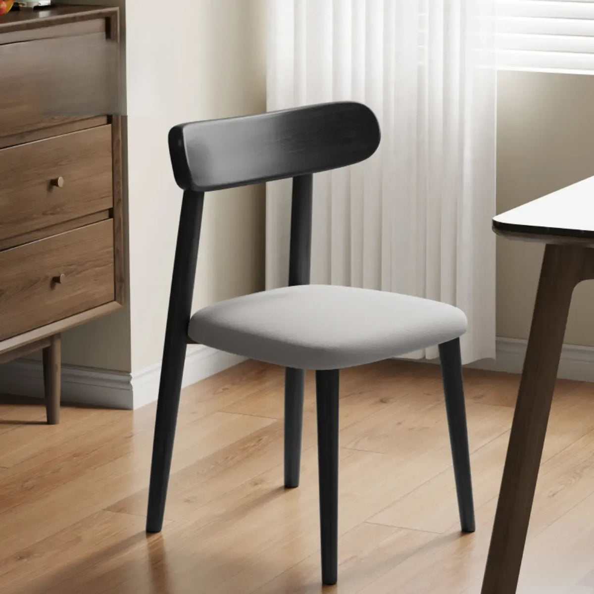 Modern Armless Leather Dining Chair with Low Back