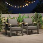 Aluminum Patio Furniture Set, Outdoor Sectional Sofa with 5 Thick Cushions, 4 Armrests & Coffee Table for Garden, Deck, Backyard