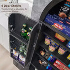 71 Tall Arched Kitchen Pantry, Modern Storage Cabinet with 3 Adjustable Shelves, 6 Door Shelves, for Kitchen, Living Room